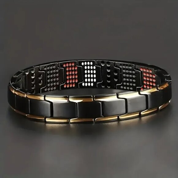 Titanium Magnetic Ion Therapy Lymphatic Health Chain Link Bracelet Weight Loss - Picture 1 of 7